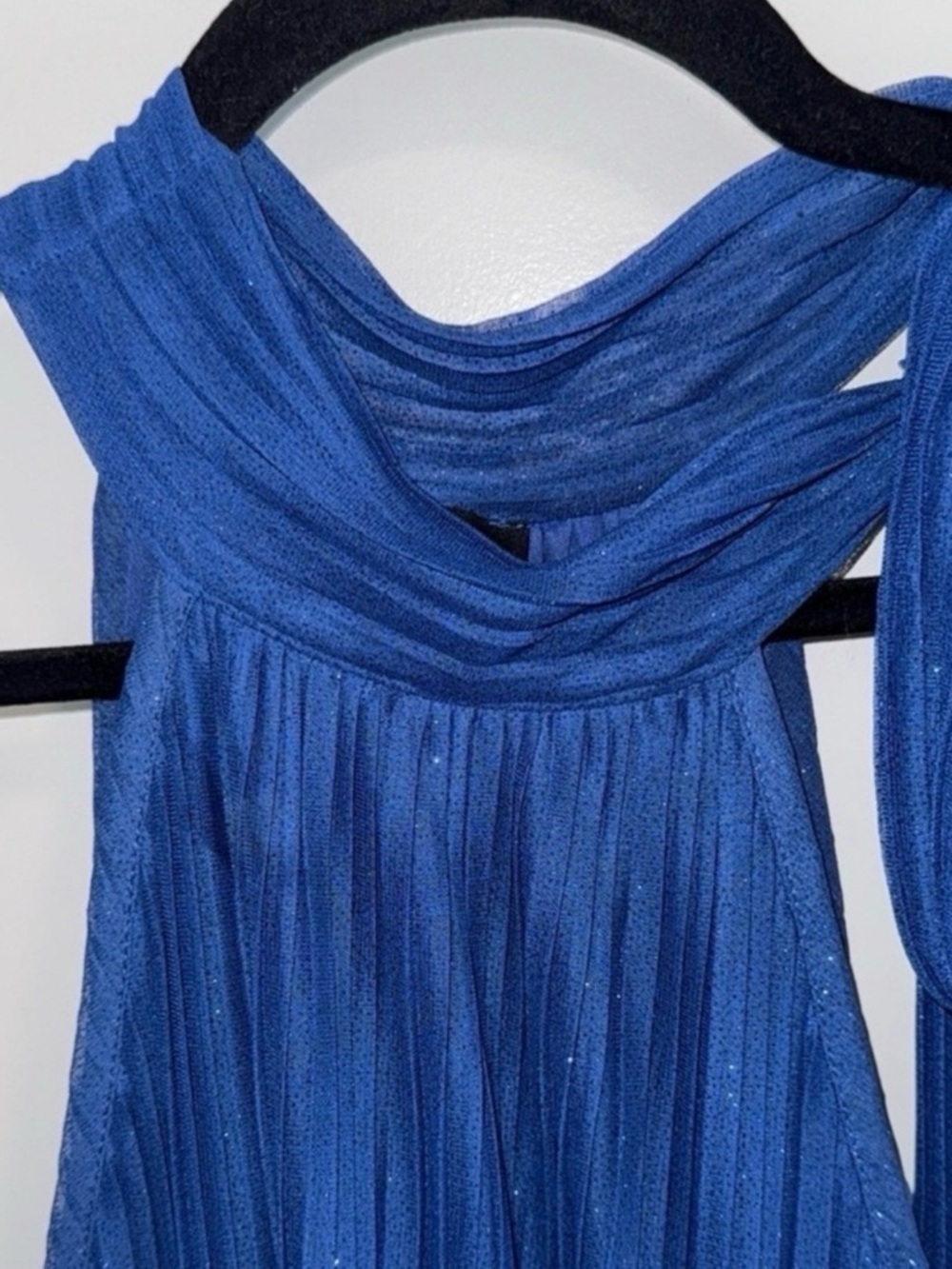 le chateau Royal Blue Pleated Halter Mini Dress - Picture 3 of 8